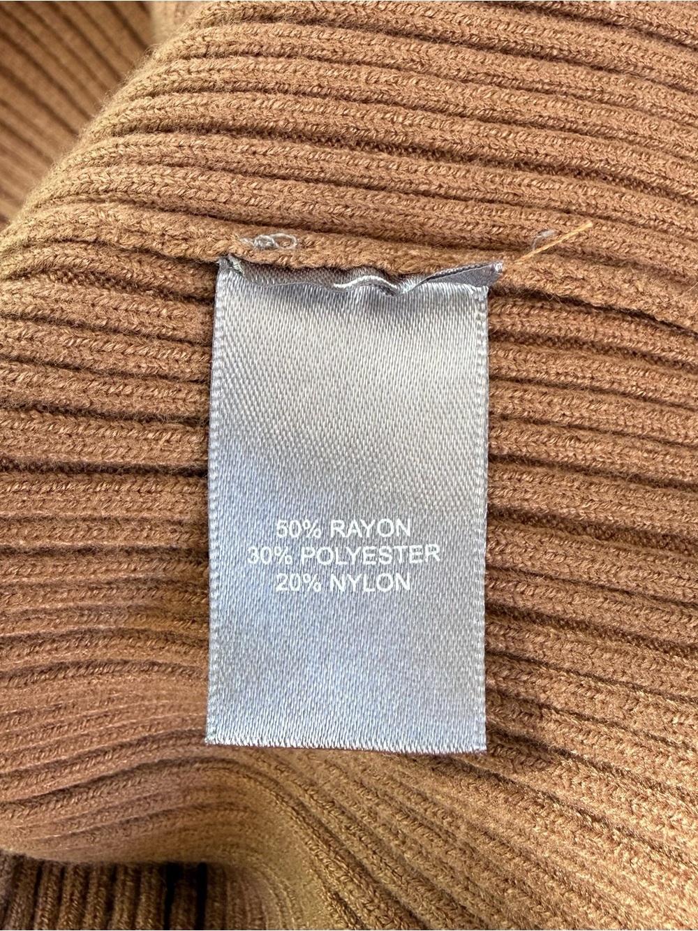 Marled Ribbed Knit Sleeveless Tank Top - Camel Brown - Picture 6 of 6